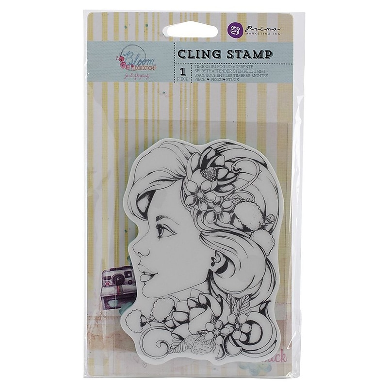 Prima Marketing™ 4" x 6" Bloom Cling Rubber Stamp, Girl Sophie image 1