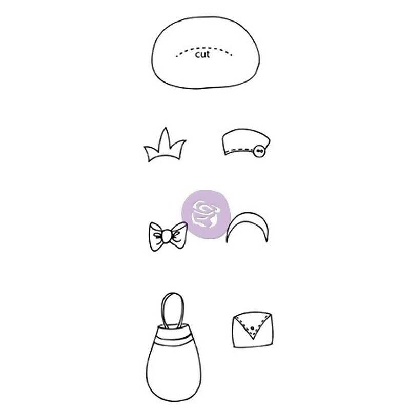 Prima Marketing™ Mixed Media Doll Cling Rubber Stamp, Boutique Accessories image 1