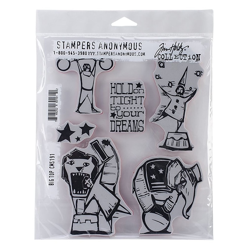Stampers Anonymous Tim Holtz® 7" x 8 1/2" Cling Rubber Stamp Set, Big Top image 1