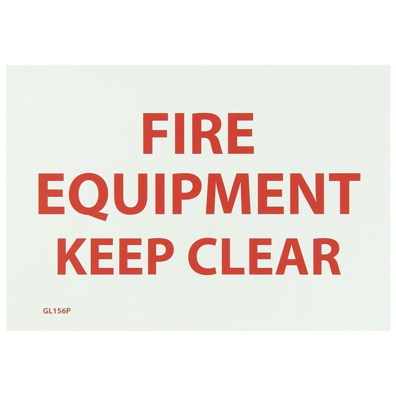 Fire, Fire Equipment Keep Clear, 7X10, Adhesive Vinylglow image 1
