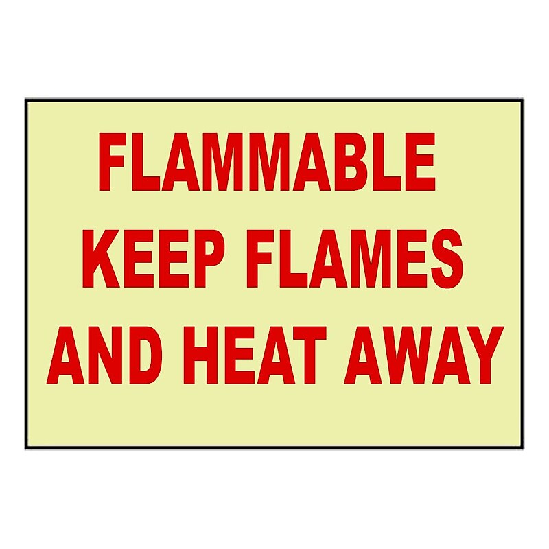 Fire, Flammable Keep Flames And Heat Away, 7X10, Adhesive Vinylglow image 1