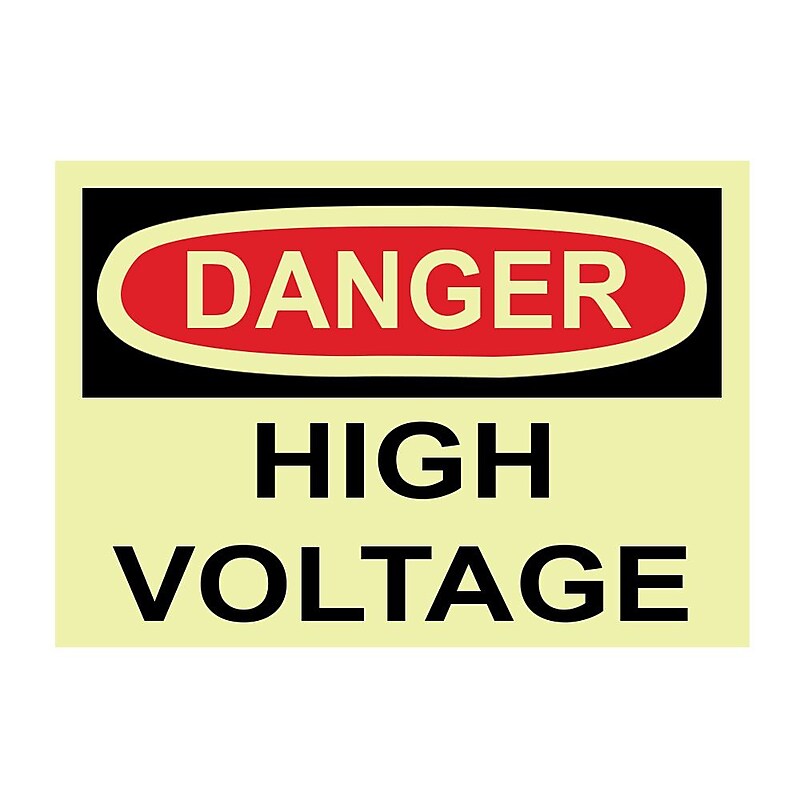 Glow Labels - Danger, High Voltage, 3X5, Adhesive Vinylglow, 5/Pk image 1