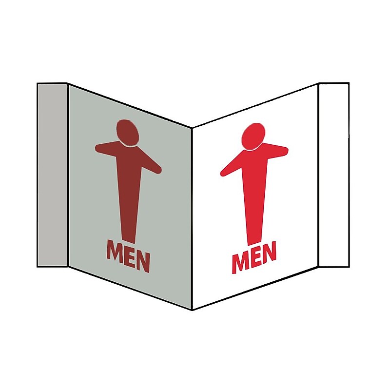 Visi Sign, Men, Red, 8X14 1/2, .125 PVC Plastic image 1