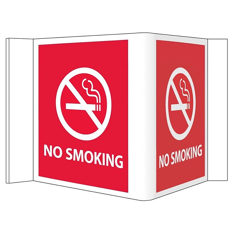 Visi Sign, No Smoking, Red, 8X14 1/2, .125 PVC Plastic image 1