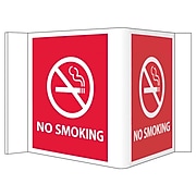 Visi Sign, No Smoking, Red, 8X14 1/2, .125 PVC Plastic