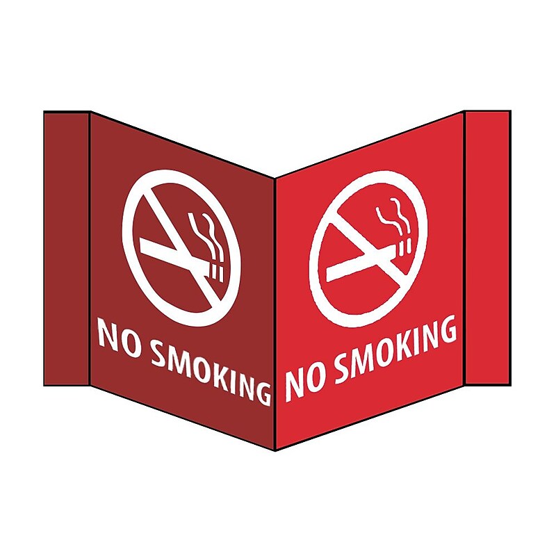 Visi Sign, No Smoking, White, 8X14 1/2, .125 PVC Plastic image 1