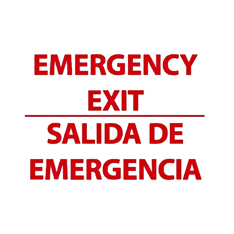 Emergency Exit, Bilingual, 10X14, Adhesive Glo Vinyl image 1