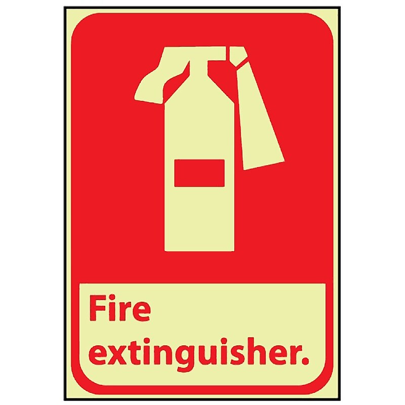 Fire, Fire Extinguisher, 10X7, Adhesive Vinylglow image 1
