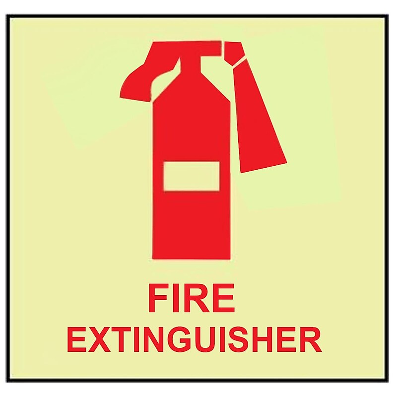 Fire, Fire Extinguisher, Graphic, 7" x 7", Adhesive Vinylglow image 1