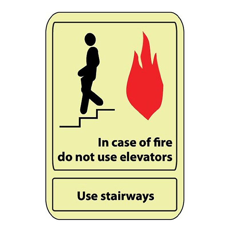 In Case Of Fire Do Not Use. . ., 14X10, Adhesive Glow image 1