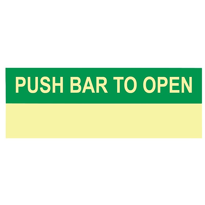 Push Bar To Open, 5X14, Adhesive Glow image 1