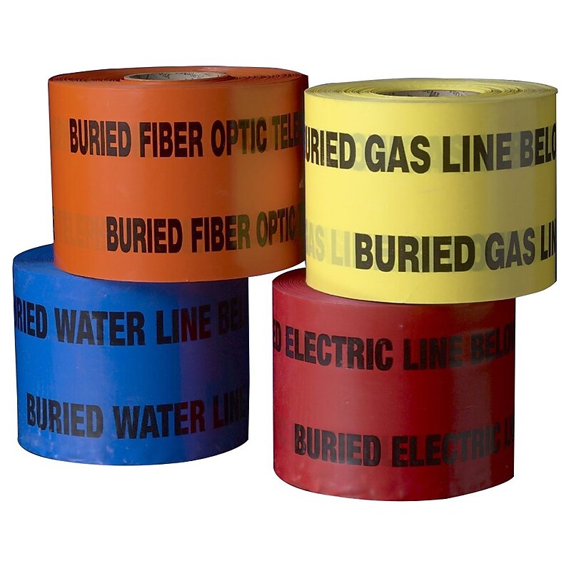 Mutual Industries "Electric Line" Underground Marking Tape, 6" x 1000', Red image 1