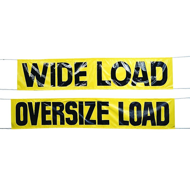 Mutual Industries Double-Sided Load Banner, 18" x 7', Yellow image 1