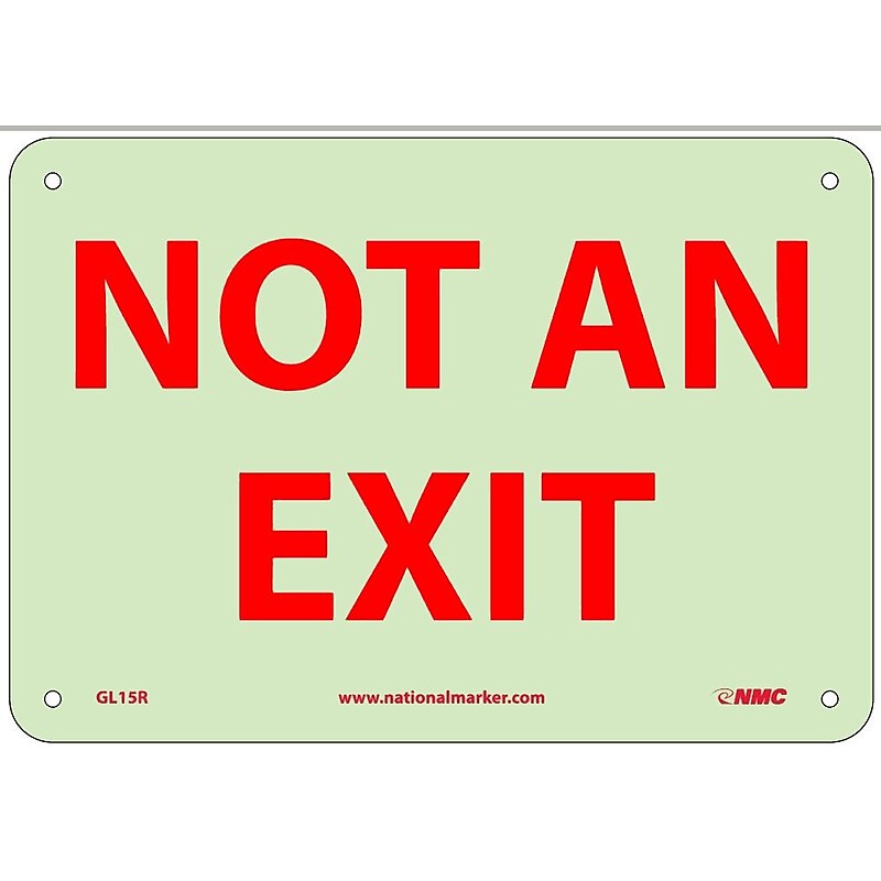 Not An Exit, 7X10, Adhesive Glow image 1