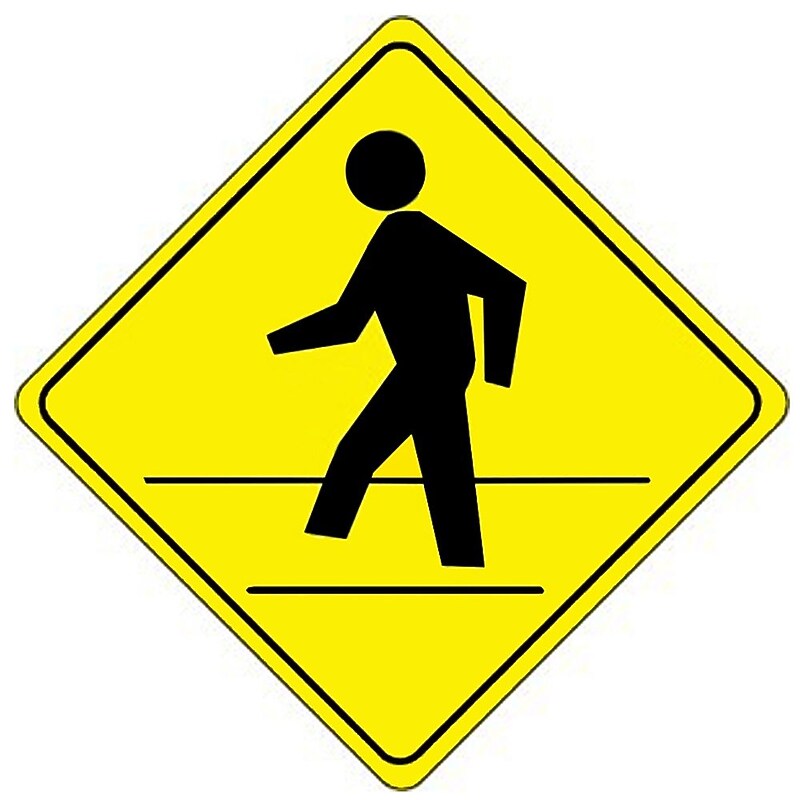 National Marker Reflective "Pedestrian Crossing" Pedestrian Sign, 24" x 24", Aluminum (TM119J) image 1