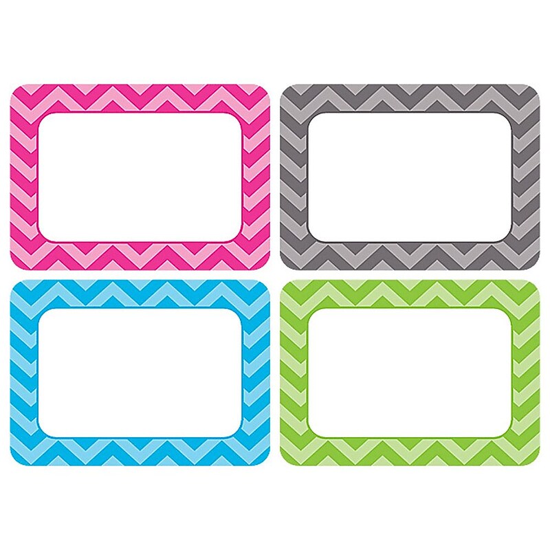 Teacher Created Resources All Grade Name Tags/Label, Chevron, Multi-Pack, 36/Pack image 1