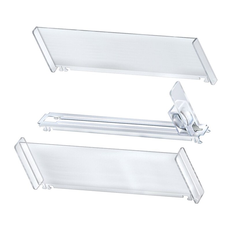 Global Approved , 10 Compartment Tall Spring-Loaded Pusher Track Kit, CLR, 1-Pack