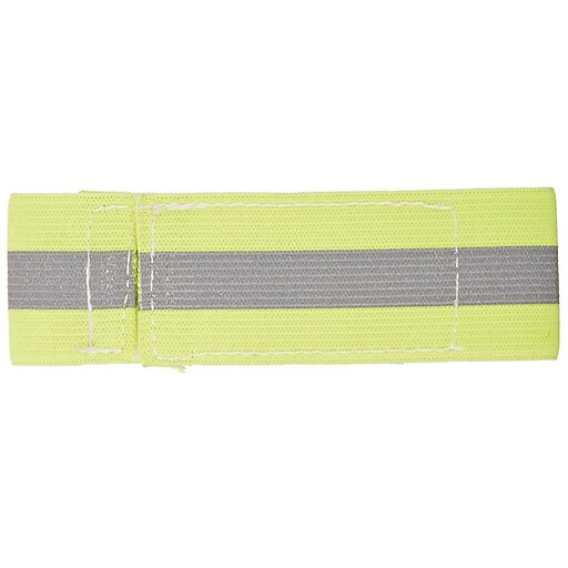 Mutual Industries Reflective Elastic Wristband, Lime, One Size Staples