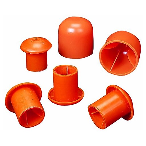 Mutual Industries OSHA Rebar Caps, Orange, Large Staples