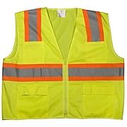 Mutual Industries MiViz ANSI Class 2 High Visibility Mesh Surveyor Vest, Lime, Large