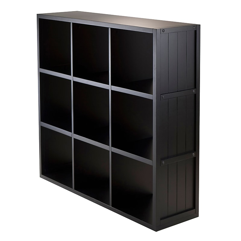 Winsome 40"H x 38"W Cube Storage, Black (20040) image 1