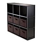 Winsome 40" x 38" Cube Storage Shelf with Bins, Black (20642)~#|#~m001640390_sc7