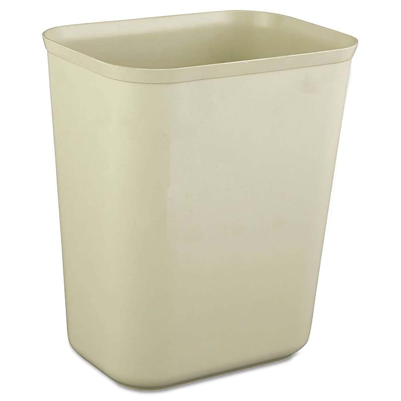 Rubbermaid Fire-Resistant Wastebaskets, 10 Gallon, Beige (FG254000BEIG) image 1