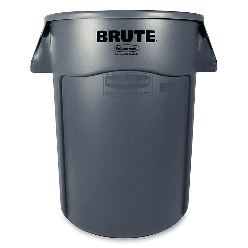 Rubbermaid Brute Plastic Trash Can with no Lid, Gray, 10 gal. (FG261000 GRAY) image 1