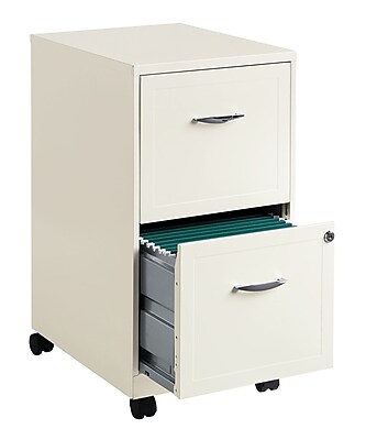 office designs 18" deep vertical file cabinet, 2-drawer, pearl