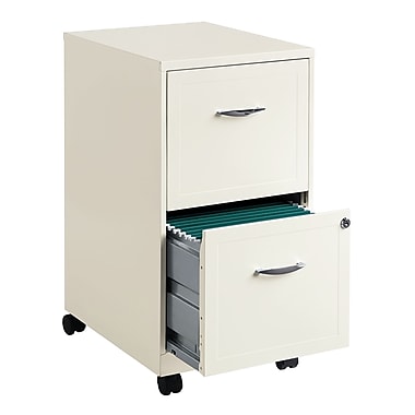 office designs 18" deep vertical file cabinet, 2-drawer, pearl