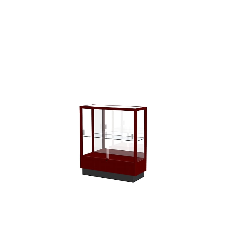 Ghent 40" x 36" Wood & Glass Series Floor Case, Cordovan image 1