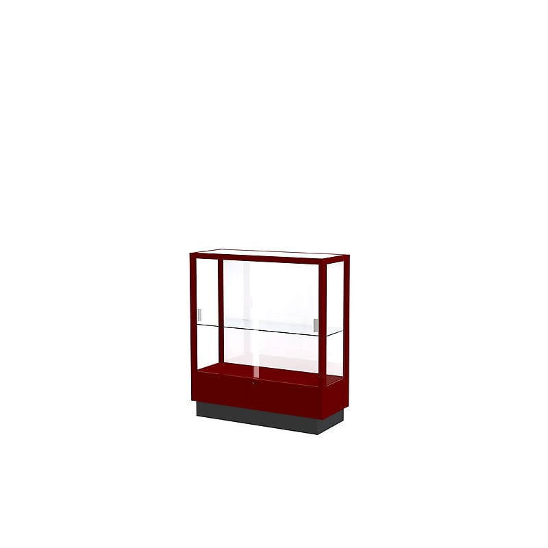Ghent 40" x 36" Wood & Glass Display Cases Cordovan image 1