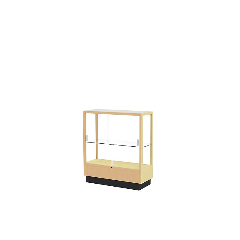 Ghent 40" x 36" Wood & Glass Display Cases Honey Maple image 1