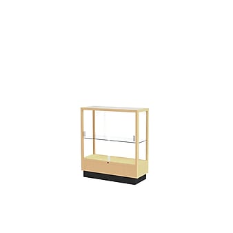Waddell 40" x 36" Wood & Glass Display Cases Honey Maple