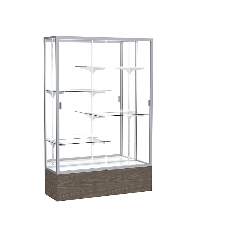 Ghent 48" x 72" Aluminum Display Case, Walnut Vinyl image 1