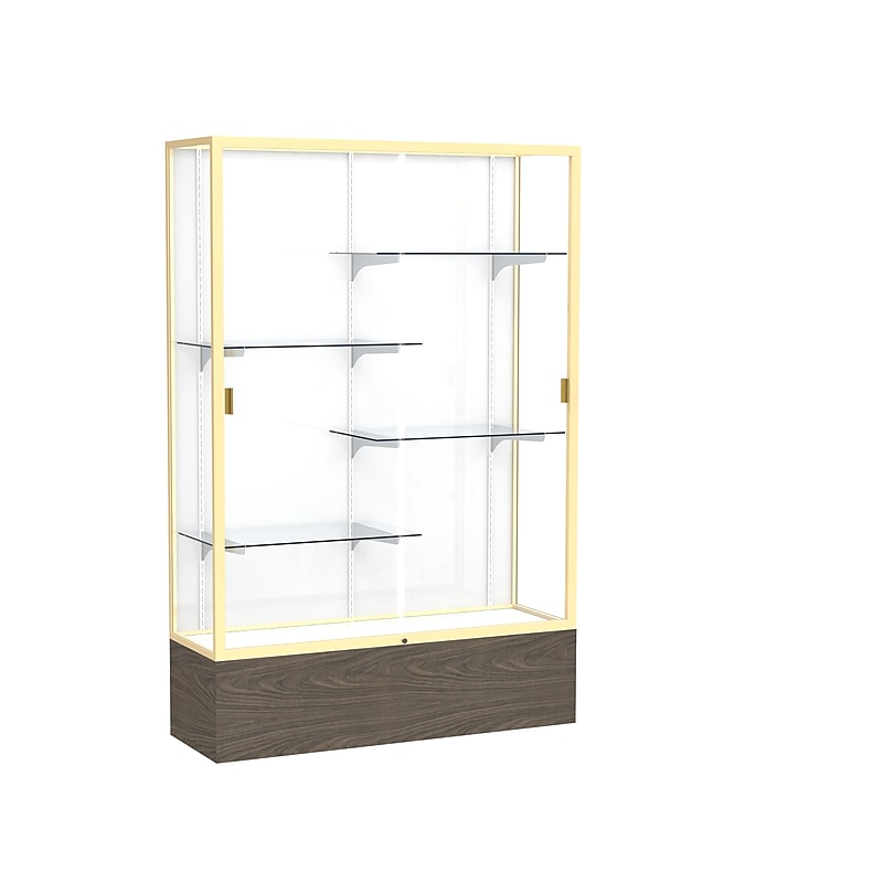 Ghent 72" x 48" Metal & Glass Display Case, Walnut image 1