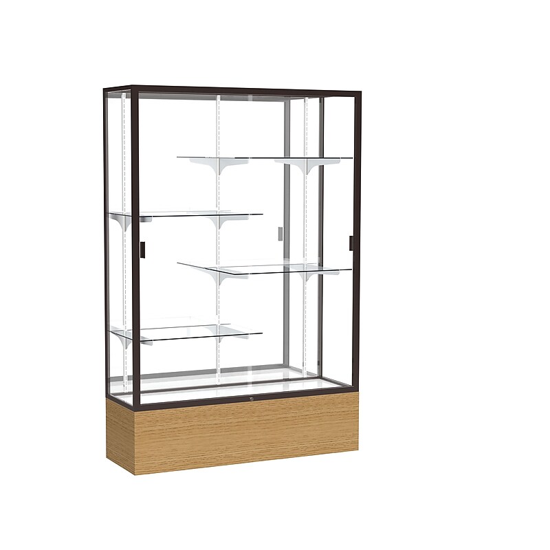 Ghent 72" x 48" Wood, Aluminum & Glass Series Case, Autumn Oak image 1