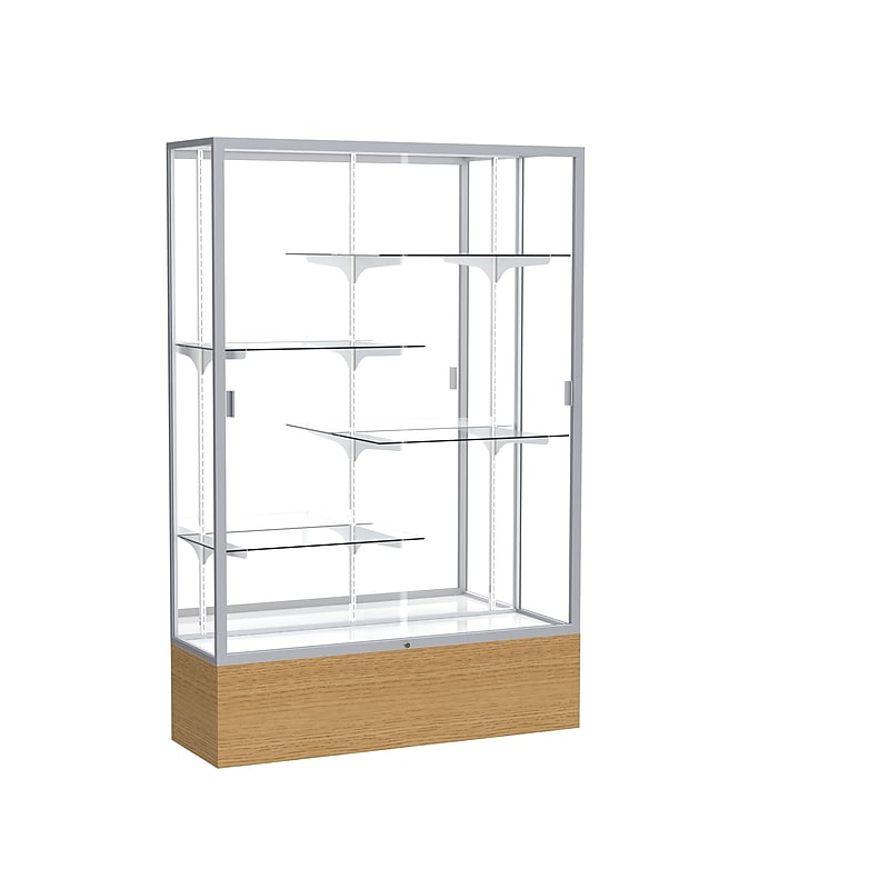 Ghent 48" x 72" Aluminum Display Case, Autumn Oak image 1