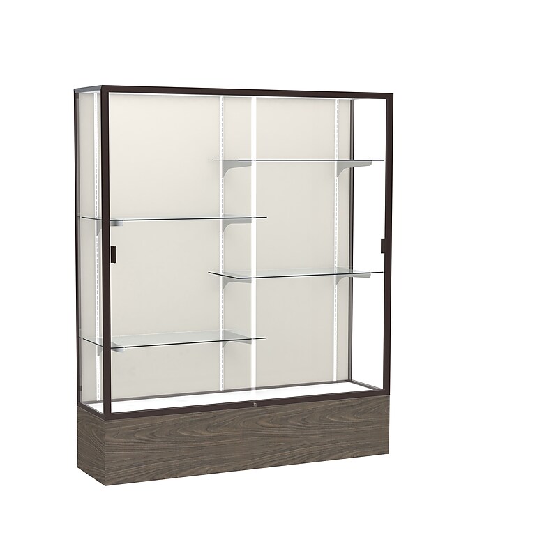 Ghent 72" x 60" Metal & Glass Series Case, Walnut image 1