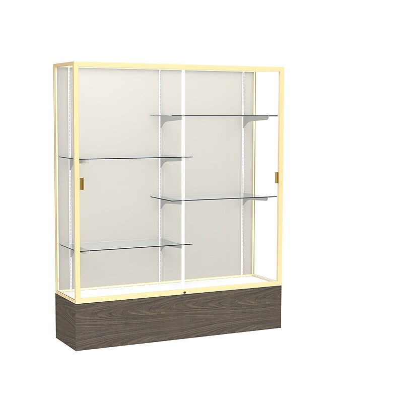Ghent 72" x 60" Wood, Aluminum & Glass Reliant Series Case, Walnut image 1