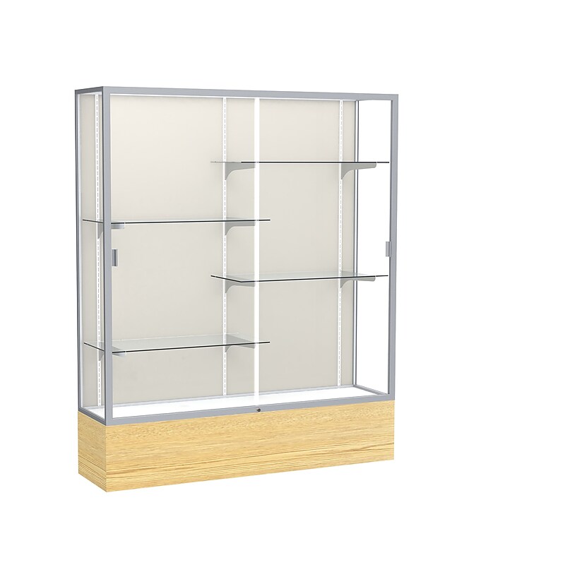 Ghent 72" x 60" Wood & Glass Display Case, Light Oak image 1