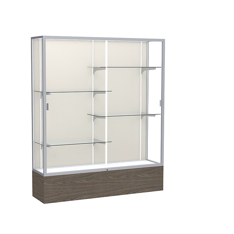 Ghent 72" x 60" Wood & Glass Display Case, Walnut image 1