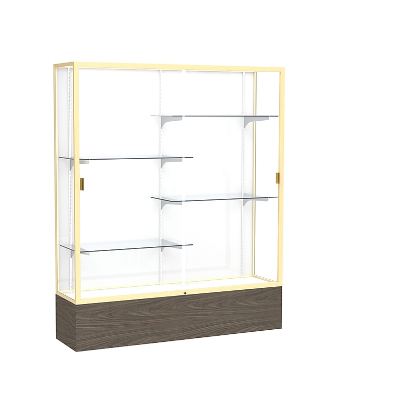 Ghent 72" x 60" Metal & Glass Reliant Display Case, Walnut image 1