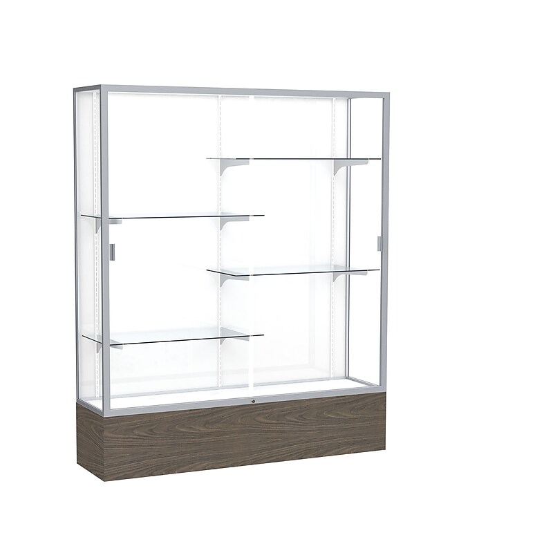Ghent 70" x 60" Metal & Glass Trophy Display Case, Walnut image 1