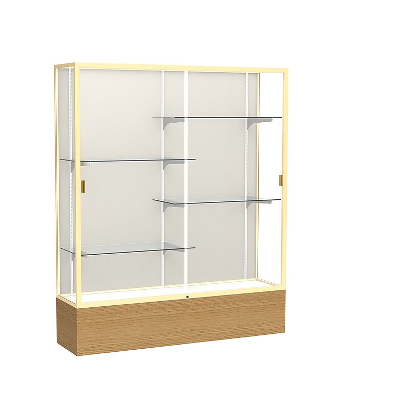 Ghent 72" x 60" Wood, Aluminum & Glass Reliant Series Case, Autumn Oak image 1