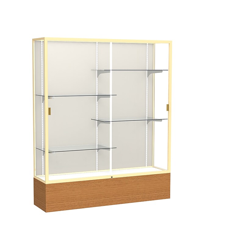 Ghent 72" x 60" Wood, Aluminum & Glass Reliant Series Case, Carmel Oak image 1