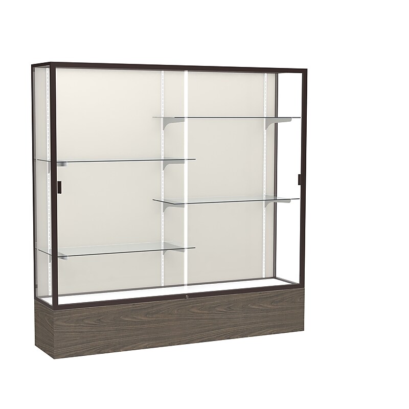 Ghent 72" x 72" Metal & Glass Reliant Display Case, Walnut image 1