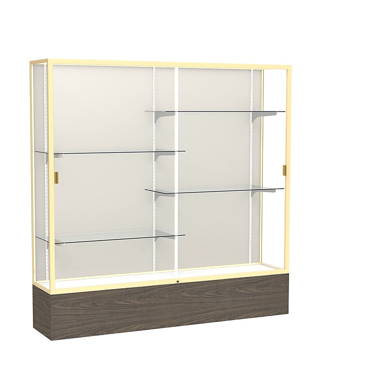 Ghent 72" x 72" Wood, Aluminum & Glass Reliant Series Case, Walnut image 1