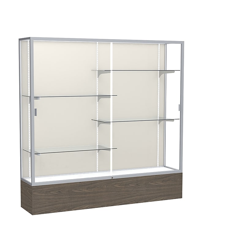 Ghent 72" x 72" Wood, Aluminum & Glass Trophy Display Case, Walnut image 1