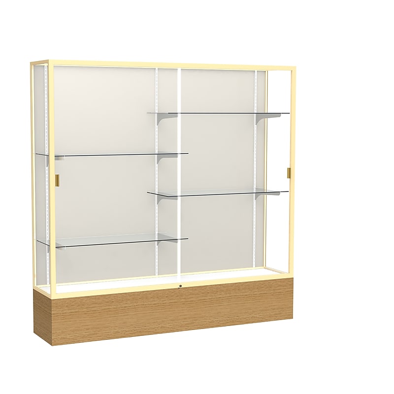 Ghent 72" x 72" Wood, Aluminum & Glass Reliant Series Case, Autumn Oak image 1